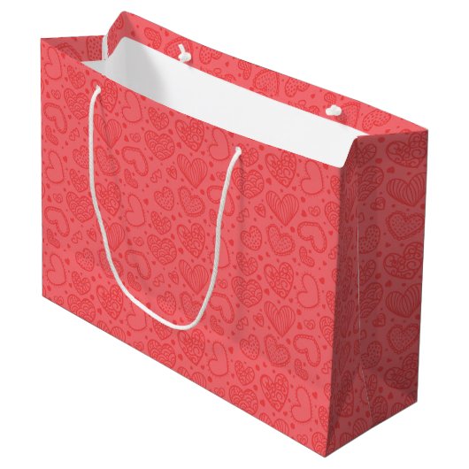 Rode cadeautas met harten (Voorkant Gekanteld)
