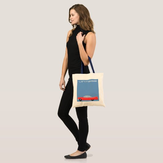  RODE CADILLAC-ILLUSTRATIE TOTE BAG (Voorkant (model))