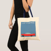  RODE CADILLAC-ILLUSTRATIE TOTE BAG (Voorkant (product))
