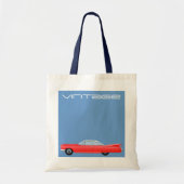  RODE CADILLAC-ILLUSTRATIE TOTE BAG (Voorkant)