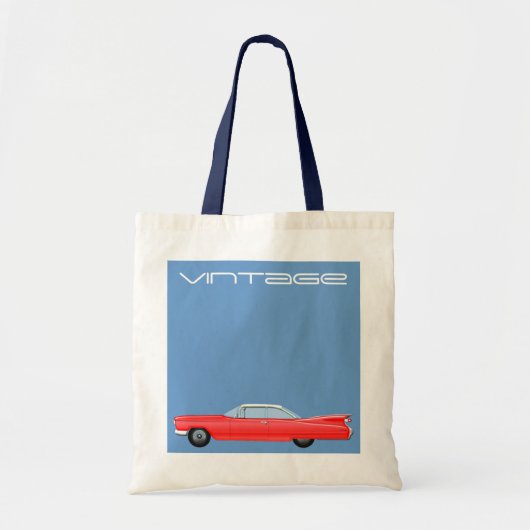  RODE CADILLAC-ILLUSTRATIE TOTE BAG (Voorkant)