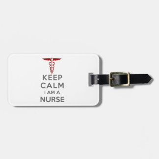 Rode Caduceus Keep Calm Ik ben een Verpleegkundige Bagagelabel