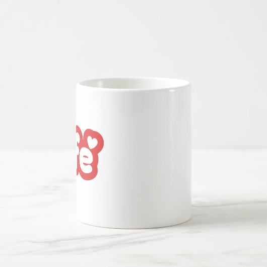 Rode "Café" Mok met hartdetail (Center)