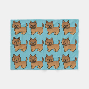 Rode Cairn Terrier Cartoon Hond Design Fleece Deken