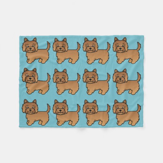 Rode Cairn Terrier Cartoon Hond Design Fleece Deken (Voorkant (Horizontaal))