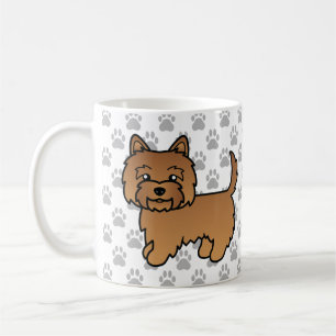Rode Cairn Terrier Hond Cartoon Illustratie & Poot Koffiemok