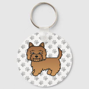 Rode Cairn Terrier Hond Mooie Illustratie & Pootje Sleutelhanger