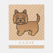 Rode Cairn Terrier Hondenillustratie & Aangepaste Fleece Deken (Voorkant)
