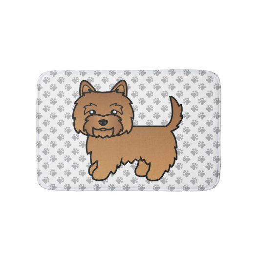 Rode Cairn Terrier Schattige Cartoon Hond Badmat (Voorkant)