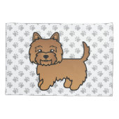 Rode Cairn Terrier Schattige Cartoon Hond Kussensloop (Achterkant)
