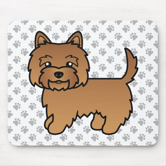 Rode Cairn Terrier Schattige Cartoon Hond Muismat (Voorkant)