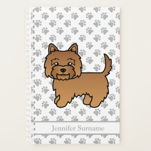 Rode Cairn Terrier Schattige Cartoon Hond & Tekst Planner (Voorkant)