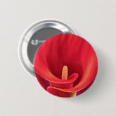 Rode Cala Lily Tropische Vloerkunst - Multi Ronde Button 5,7 Cm (Voorkant /achterkant)