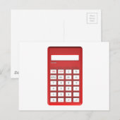 Rode calculator briefkaart (Voorkant / Achterkant)