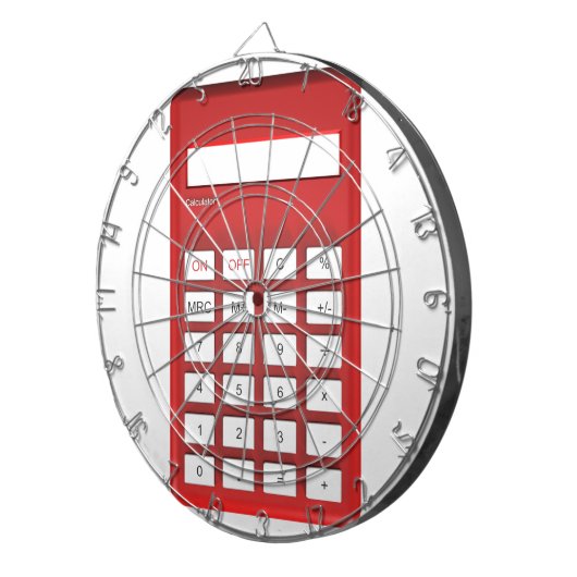 Rode calculator dartbord (Voorkant Rechts)