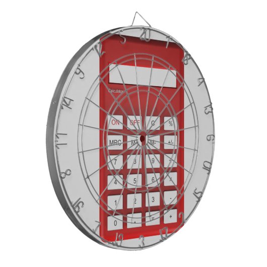 Rode calculator dartbord (Voorkant Links)