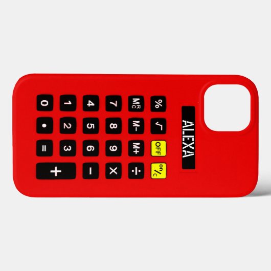 Rode calculator met toetsenblok Case-Mate iPhone case (Achterkant (horizontaal))