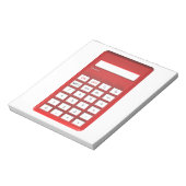 Rode calculator notitieblok (Linkerzijde)