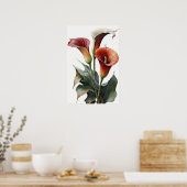 Rode Calla-lelies Lelie Bloem Kunstprint Poster (Keuken)