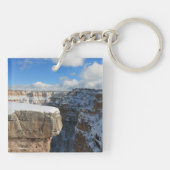 Rode Camaro Mountain Cliff Christelijke Schrift Sleutelhanger (Achterkant)