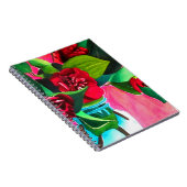 Rode Camelia's met groen Notitieboek (Rechterzijde)