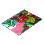 Rode Camelia's met groen Notitieboek (Linkerzijde)