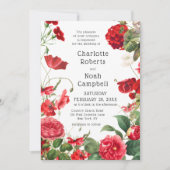 Rode Camellia Land Tuin Bruiloft Kaart (Voorkant)