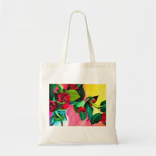 Rode Camellias bloeskunst Tote Bag (Voorkant)