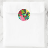 Rode Camellias florale bruiloft Ronde Sticker (Tas)