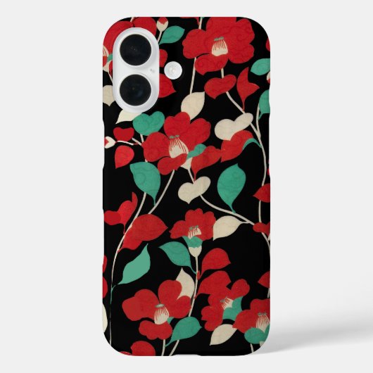 RODE CAMELLIAS, WITTE GROEN LEVERT ZWARTE, donkere Case-Mate iPhone Case (Achterkant)