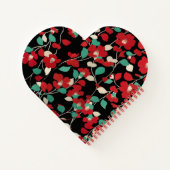 RODE CAMELLIAS, WITTE GROEN LEVERT ZWARTE, donkere Notitieboek (Achterkant)