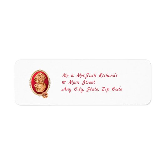 Rode Cameo Envelop Retouradres Label (Voorkant)