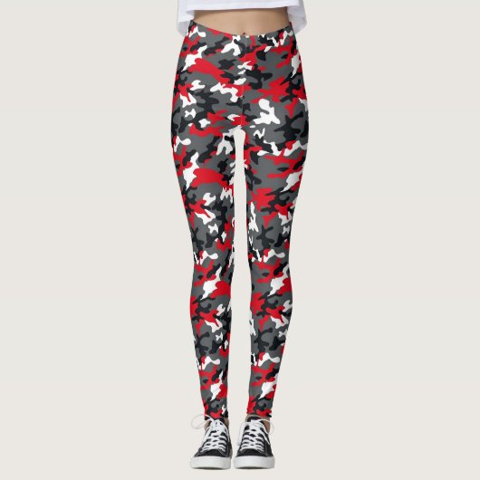 Rode Camo Broek Leggings (Voorkant)