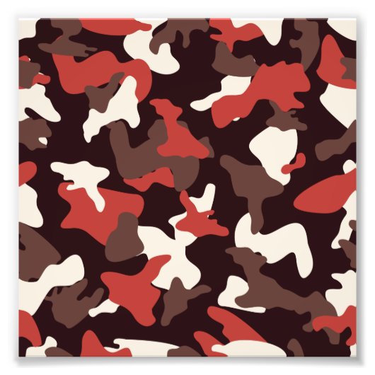 Rode camo camouflage legerpatroon foto afdruk (Voorkant)
