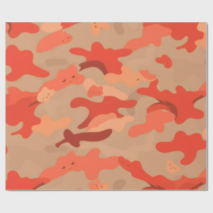 Rode camouflage cadeaupapier