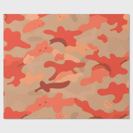 Rode camouflage cadeaupapier (Vlak)