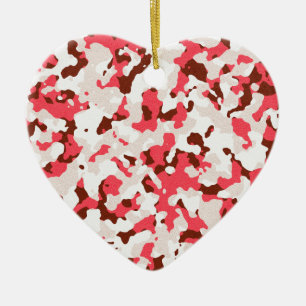Rode camouflage keramisch ornament