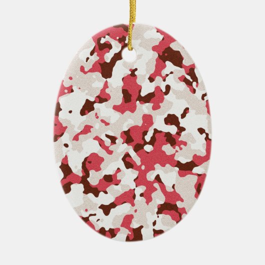 Rode camouflage keramisch ornament (Voorkant)