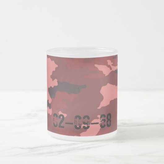 Rode camouflage matglas koffiemok (Center)