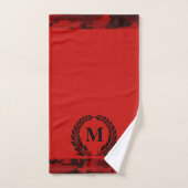 Rode Camouflage Monogram Badhanddoekenset Bad Handdoek (Handdoek)