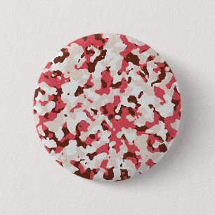 Rode camouflage ronde button 5,7 cm