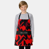 Rode camouflage scherpe hoek Geometrisch Patroon Schort (Gedragen)