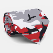 Rode Camouflage Stropdas (Opgerold)