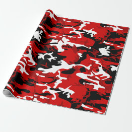rode camouflage zwart wit camo cadeaupapier