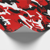 rode camouflage zwart wit camo cadeaupapier (Hoek)