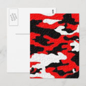 Rode camouflagepatronen briefkaart (Voorkant / Achterkant)