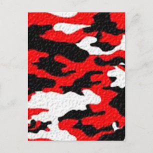 Rode camouflagepatronen briefkaart