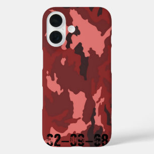 Rode Camouflagepatroon Roze Maroon Camouflage iPhone 16 Hoesje