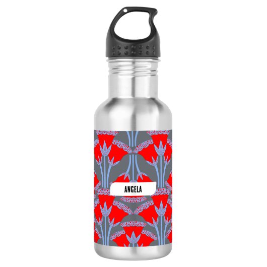 Rode Campanula Gepersonaliseerde Waterfles (Voorkant)