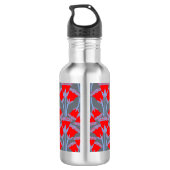 Rode Campanula Gepersonaliseerde Waterfles (Achterkant)